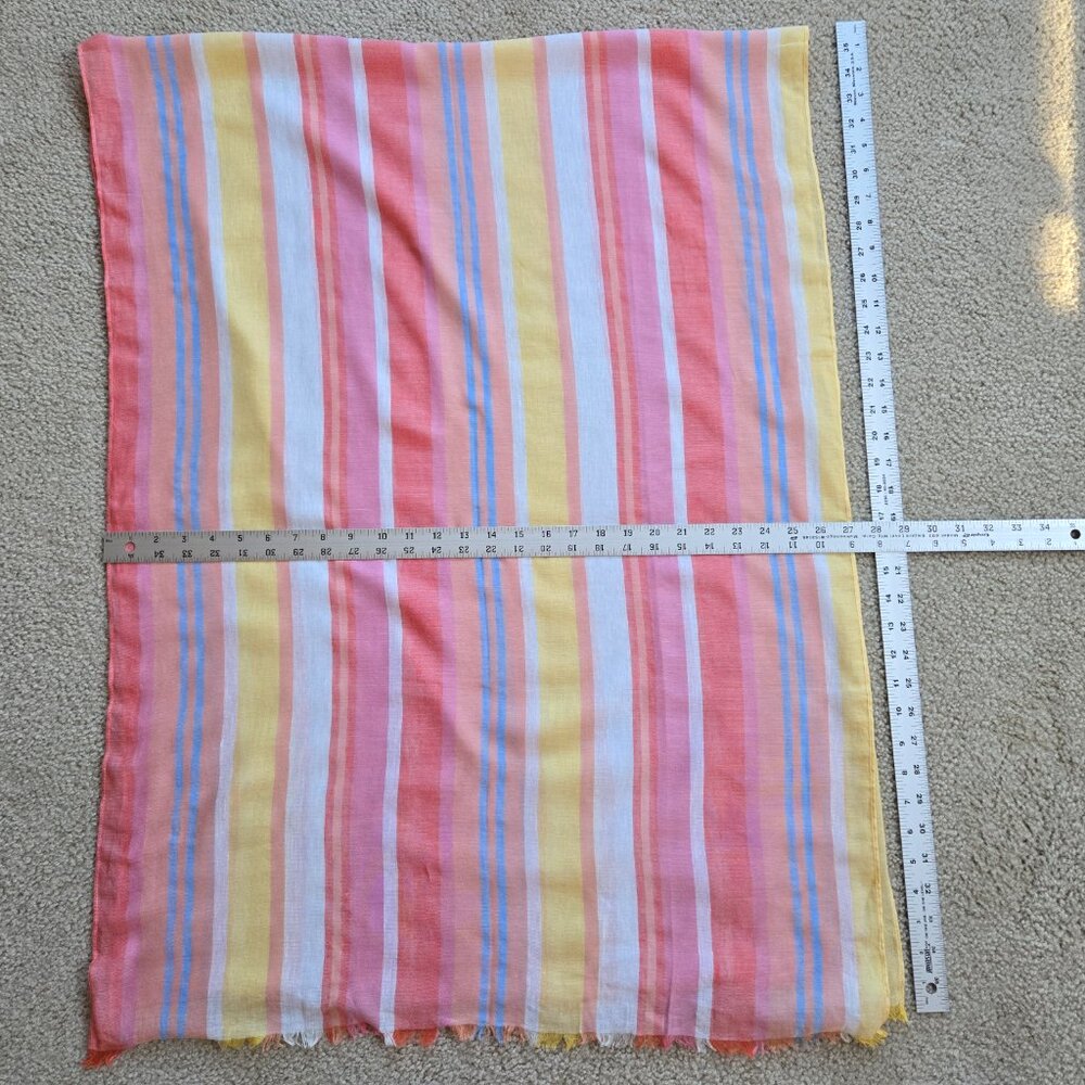 NWOT Talbots Linen Blend Summer Stripe Scarf - Picture 2 of 9